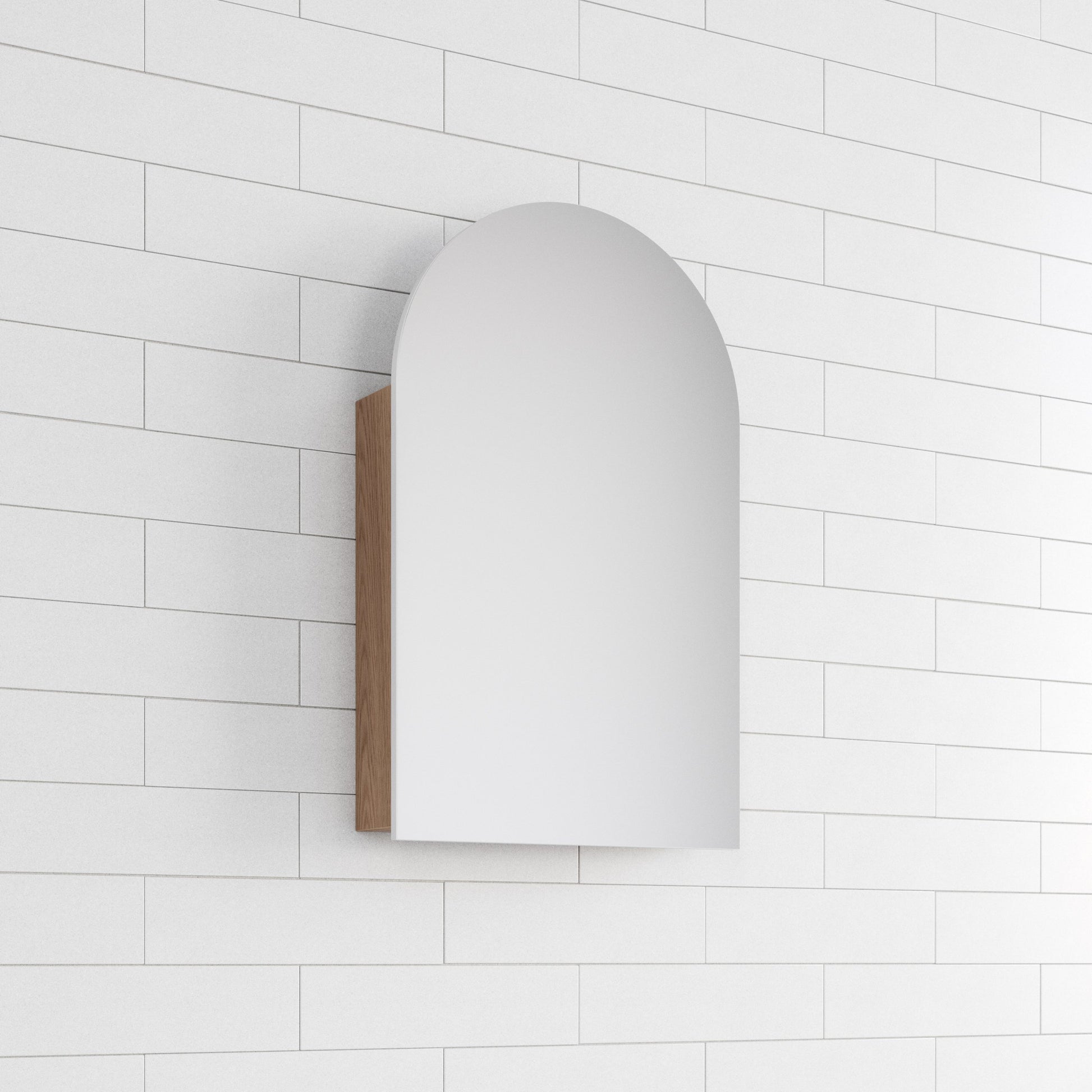 Arch cabinet bathroom mirror, oak or white