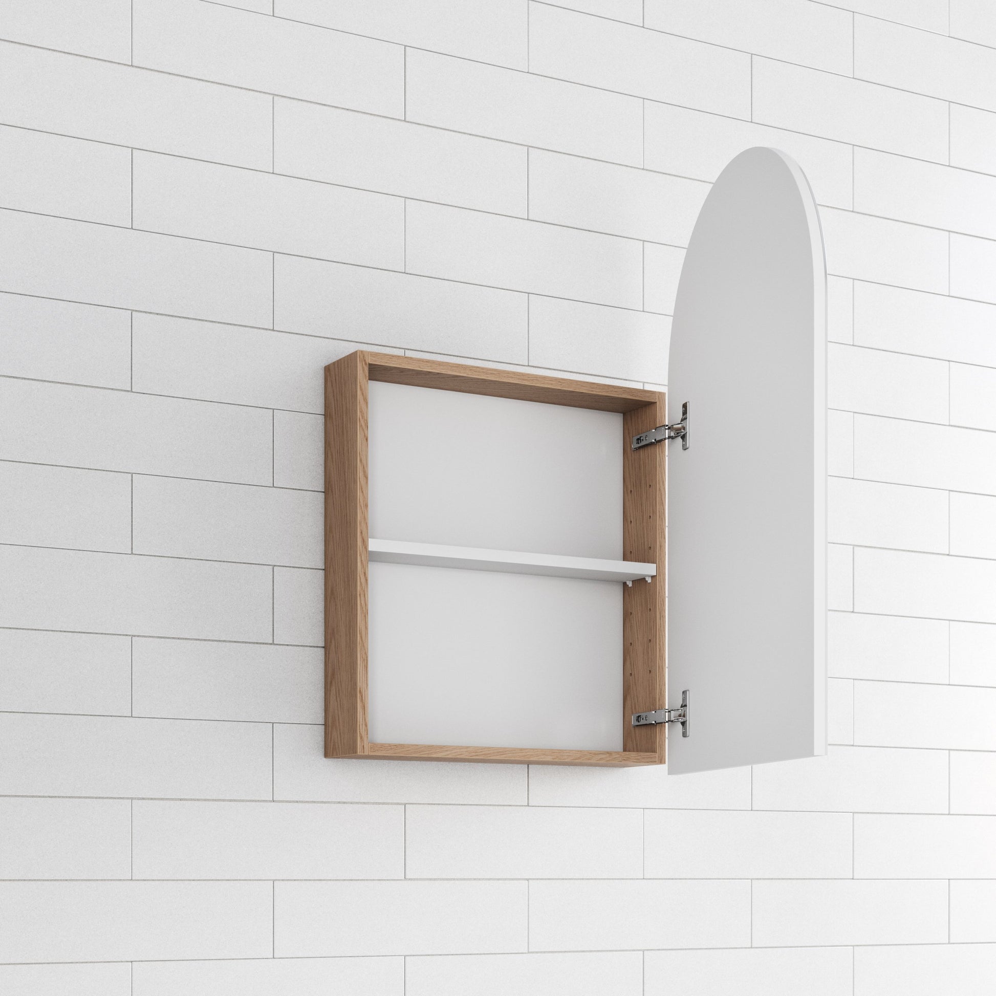 Arch cabinet bathroom mirror, oak or white